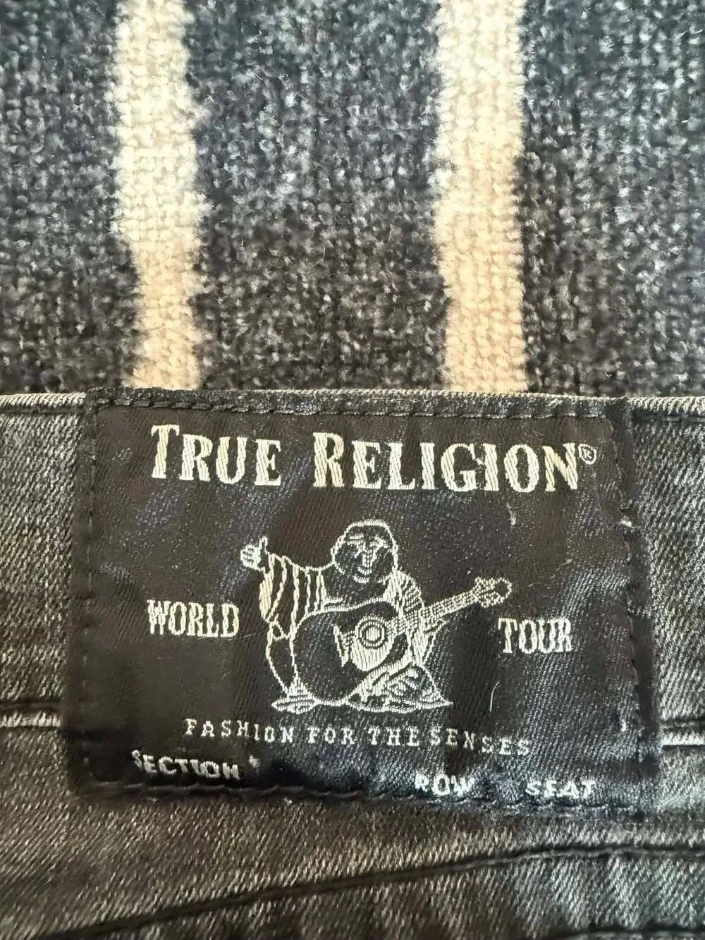 True Religion World Tour Men's Black Denim Jeans Size 34